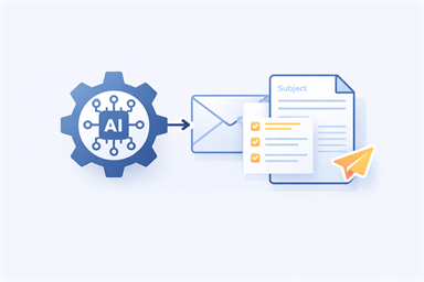 Visualisierung des E-Mail-Automatisierungsbausteins